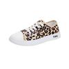 Large size leopard print canvas shoes spring new thin casual flat-soled cloth shoes lace-up student single shoes