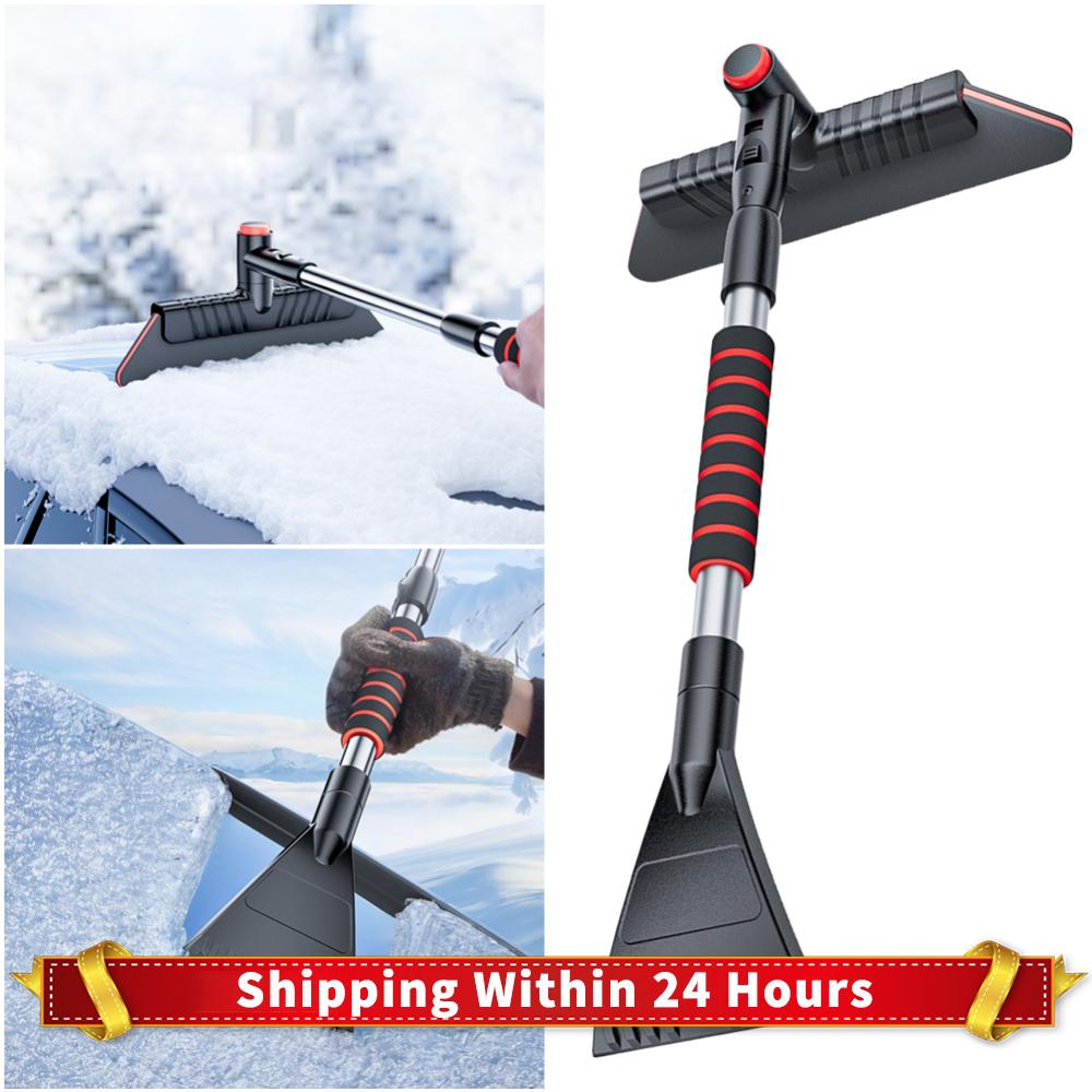 2-in-1 Ausziehbarer Eiskratzer Multifunktionale Abnehmbare Schneebürste Ergonomischer Griff Windschutzscheiben-Schneeentferner Autoreinigungswerkzeug