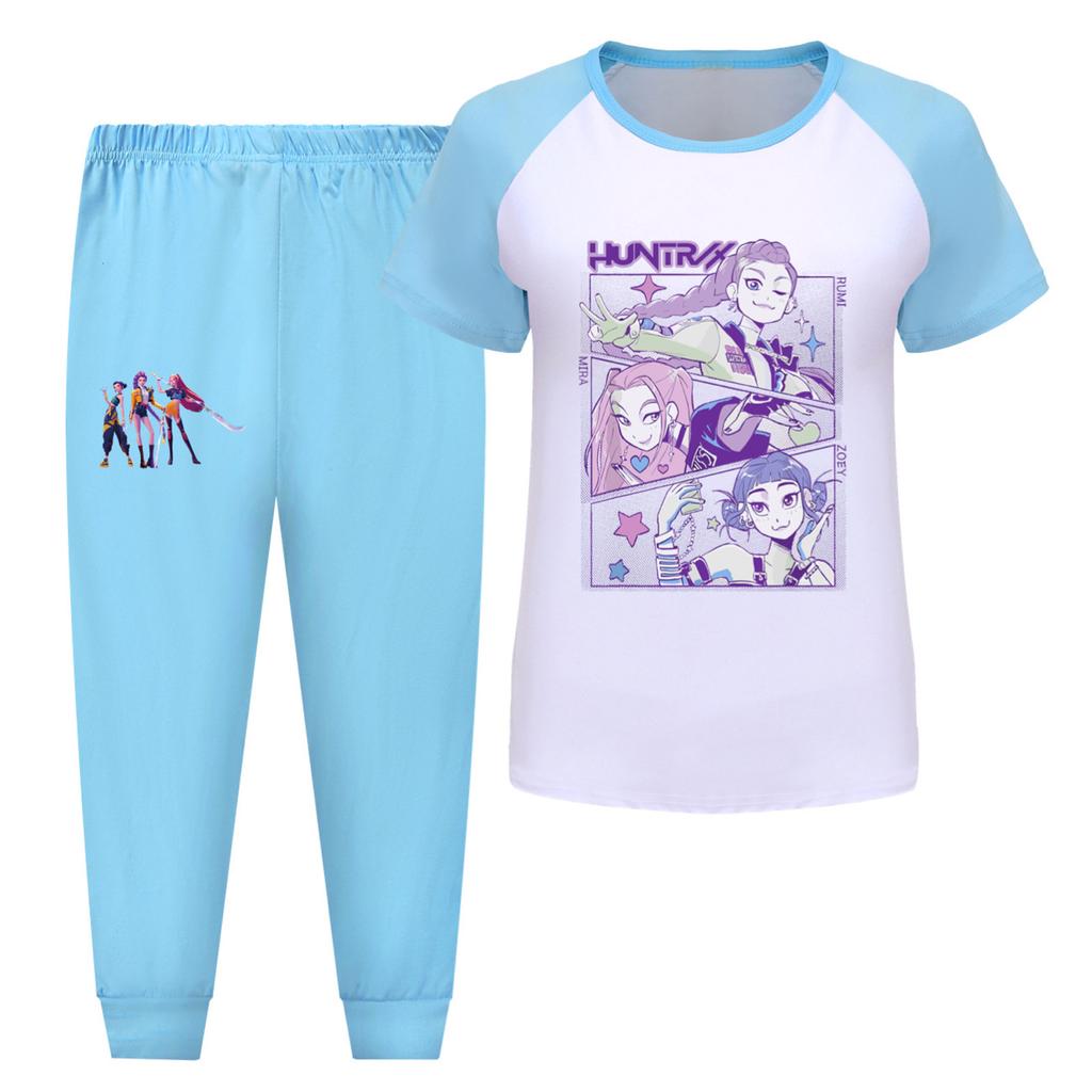 Children's Summer Sports T-shirt And Pants Two-piece Sportswear Set Short-sleeved Printed Clothing Suit