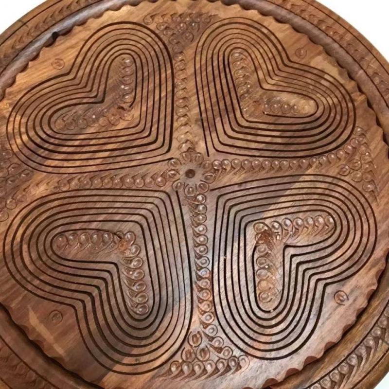 Blue Wooden Geometric Fruit Basket: Walnut Wood, Pakistani Dried Fruit, Free Shipping - Chinese Style