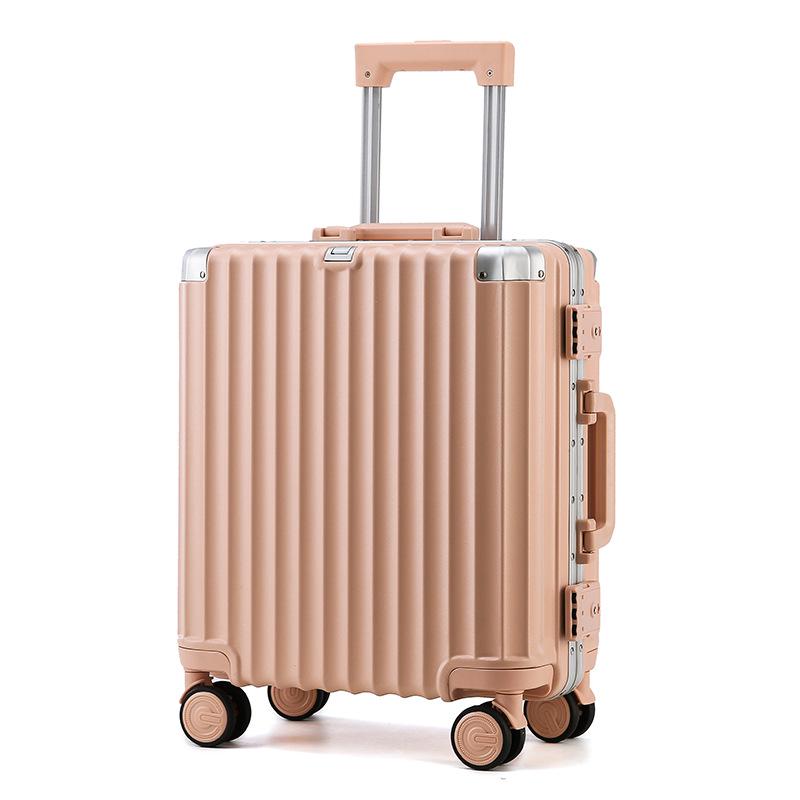 18-inch Lightweight Carry-On Suitcase for Men and Women - Airline Approved, Horizontal Design with Lockable Trolley.