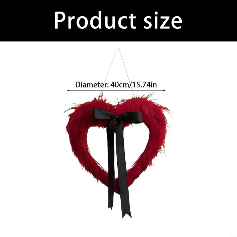 Valentine's Day Wreaths Heart Wreath for Front Door Valentines Heart Wreath for Anniversary Wedding Dinner Decors HX6C