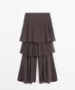 Masimodutti Frill Detail Fluid Skirt Pants