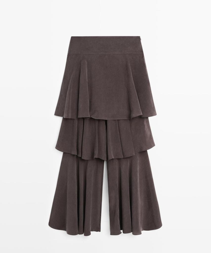 Masimodutti Frill Detail Fluid Skirt Pants