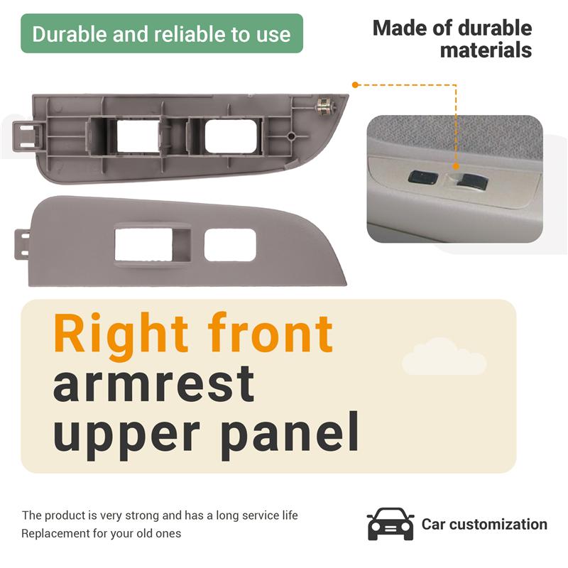 L10A Right Front Door Armrest Upper Panel Trim 74231-02060-B0 For Toyota Corolla 1998-2002 Power Window Switch Bezel