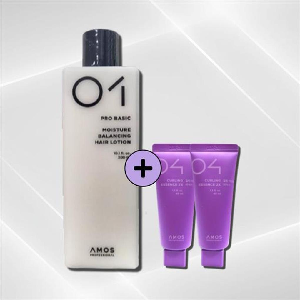 Amos Moisture Balancing Hair Lotion 300 + Curling Essence EX80 (40 x 2)