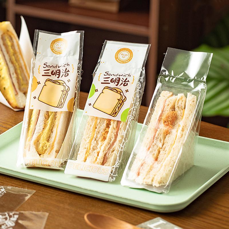 100 szt. Specjalne jednorazowe, łatwe do rozdarcia, przezroczyste trójkątne opakowania do pieczenia ciasta i chleba