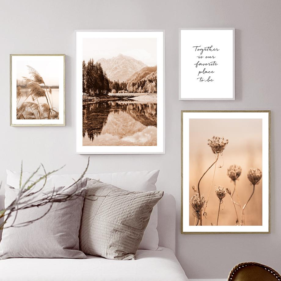 Reed Dandelion Flower Shell Sand Forest Wall Art Canvas Painting Nordic Posters And Prints Wall Pictures For Living Room Decor