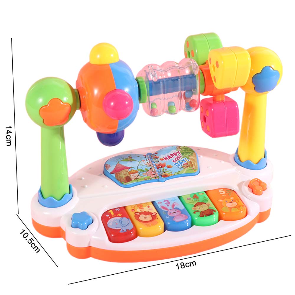 Light Sound Baby Music Keyboard Rotating Baby Musical Toy Baby Piano Toys  Early Learning