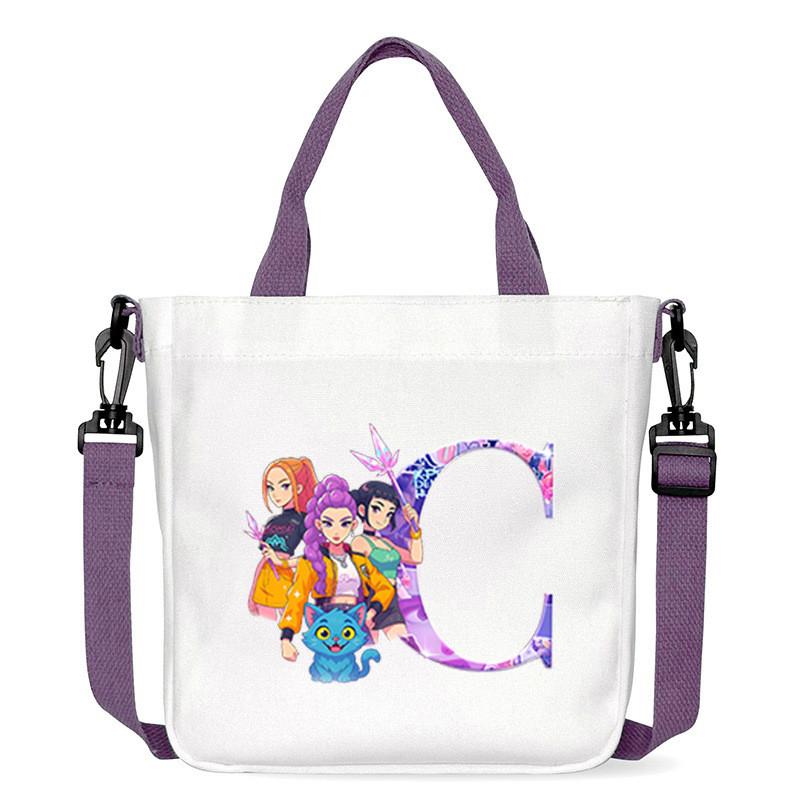 Kids Girls Sajaboys Rumi Mira Zoey Printed Student Lightweight Crossbody Bag Casual Canvas Shoulder Bags