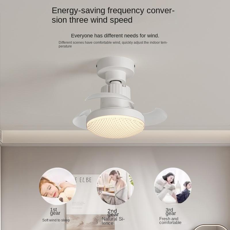 Modern Invisible Fan Light with Remote Dimmable Led E27 Socket Smart Dining Room Hidden Fan Lights Bedroom Fan Lamps AC85-265V