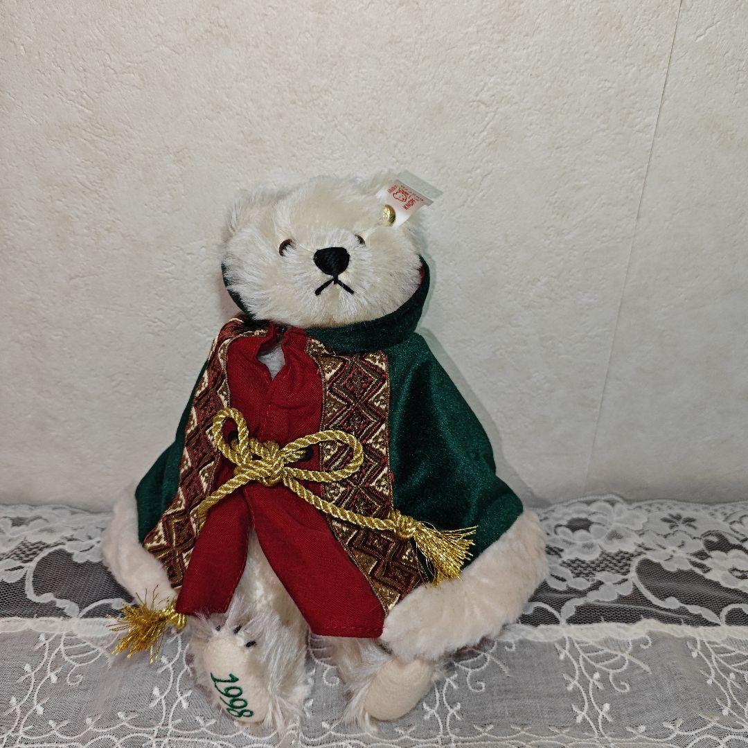 

[USED] Steiff Teddy Bear Little Santa 1998