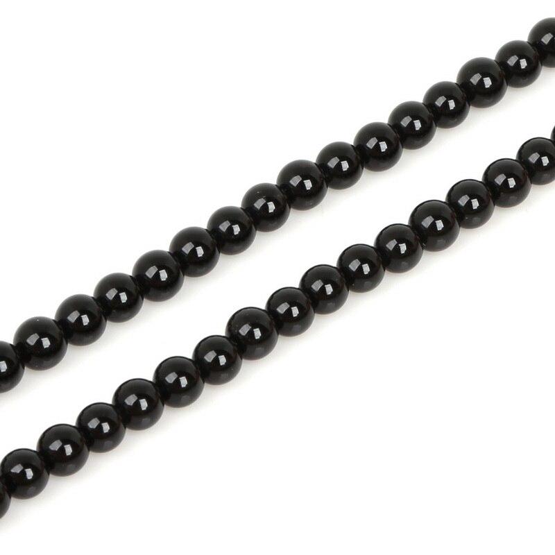 Black Onyx Agate Beads DIY Handmade Natural Stone For Jewelry Making Round Shape 3/4/6/8/10mm