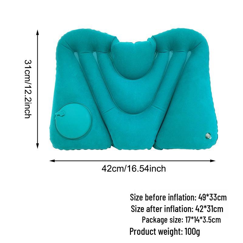 Automatic Inflatable Pillow: Portable Outdoor/Indoor Lumbar & Neck Support for Travel, Office Nap