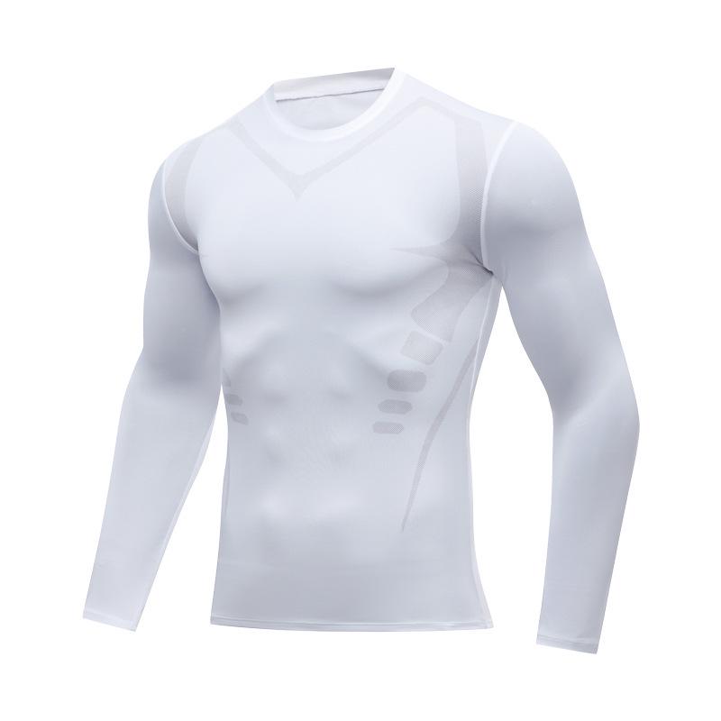 Men's Quick-Drying Long-Sleeve Athletic Bodysuit - High Elasticity & Breathable Fitness Wear