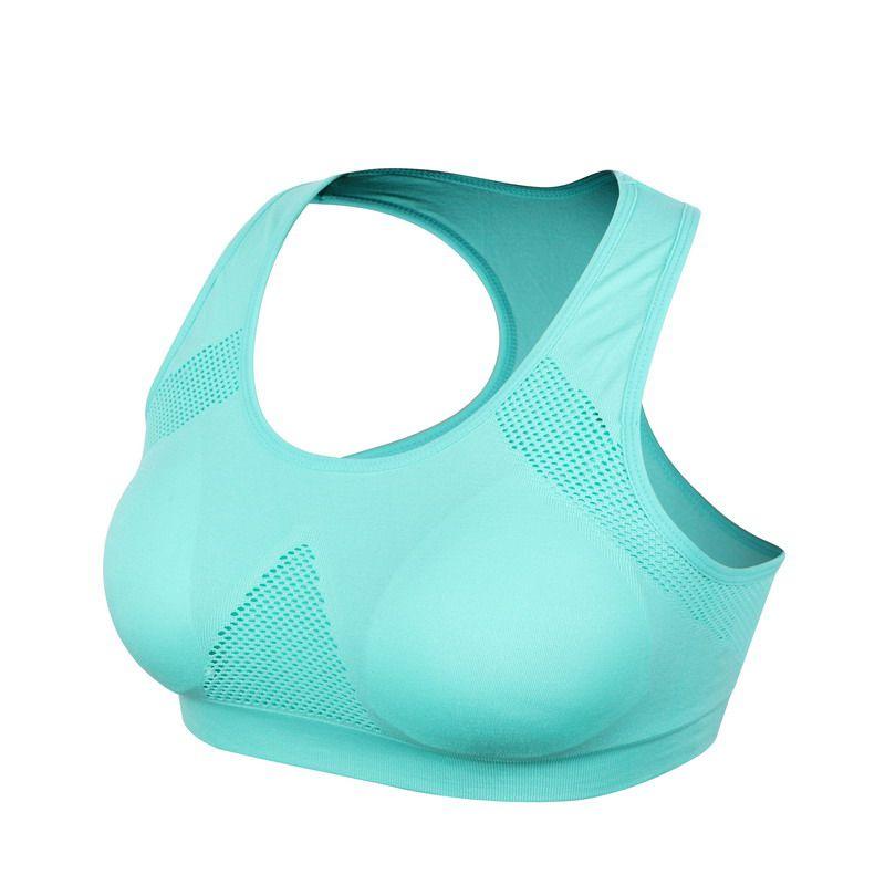 Women Breathable Padded Sports Bra With Hollow Out Design And Pure Color