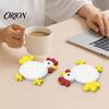 Fun Coffee Cup Coaster Cute Chicken Coaster, 3D Printed Reusable Drink Heat Animal Insulation Table Protection Mat for Home Office Use Oil Resistant