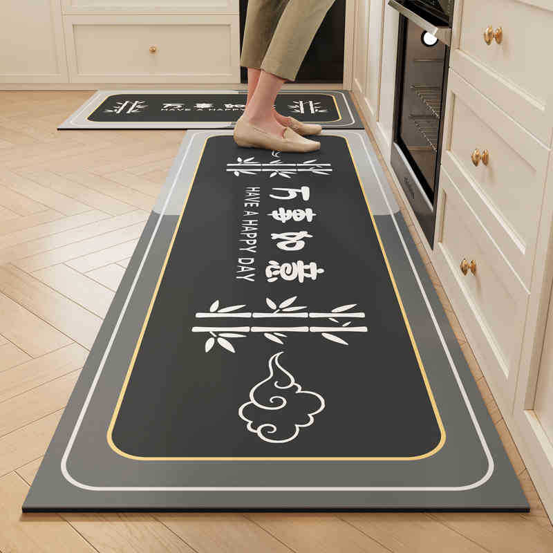 Modern Simple Kitchen Floor Mat, Long Water-Absorbing Quick-Drying, Easy To Take Care Of, Diatom Mud Floor Mat, Household Anti-Skid And