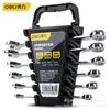 Deli Tools 6-Piece Two-Way Metric & Imperial Open-End Wrench Set for Household & Auto Repair (DL0106A C)