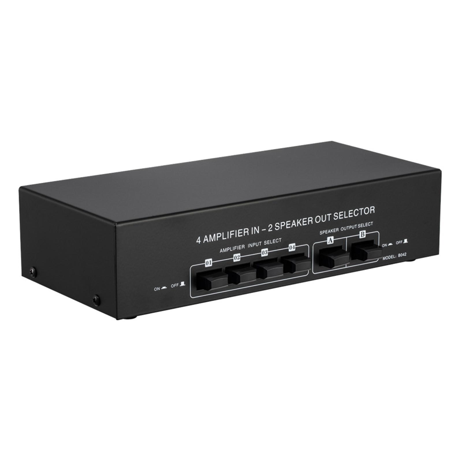 

Селектор акустических систем 4 входа 2 выхода, коммутационная коробка, селектор усилителя и акустических систем с разъемом банан, переключатель селектора усилителя/акустической системы