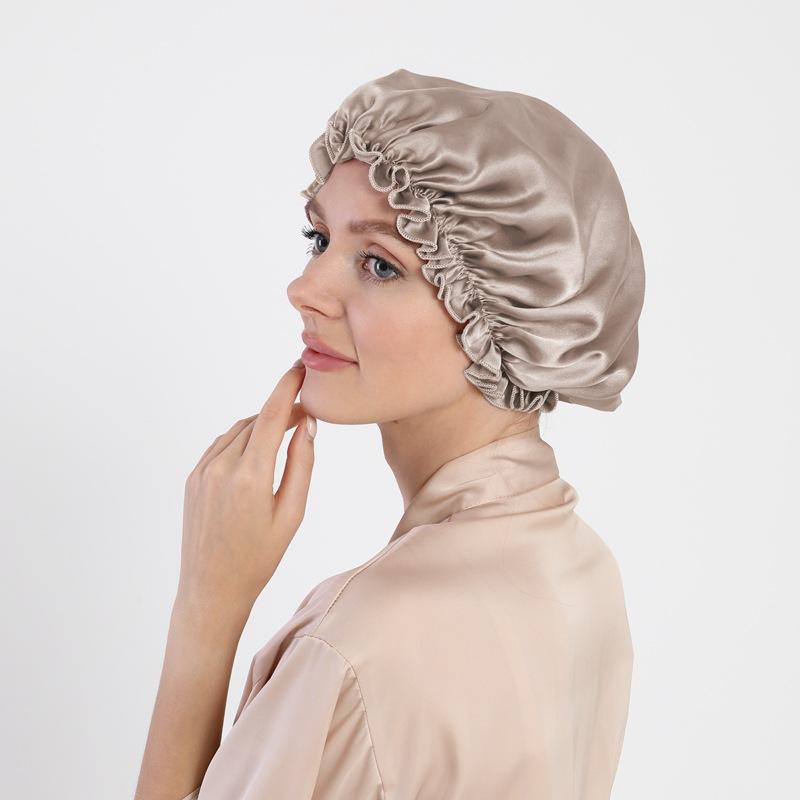 Mulberry Silk Hair Care Round Cap 16 Mmi Silk Nightcap Headgear Chemotherapy Cap Silk Shower Cap