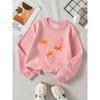European sizes Kids' Crewneck Sweatshirt - Pink Strawberries with Orange Seeds , Sportswear And Casual Wear, Soft And Comfortable, Children's Clothing
