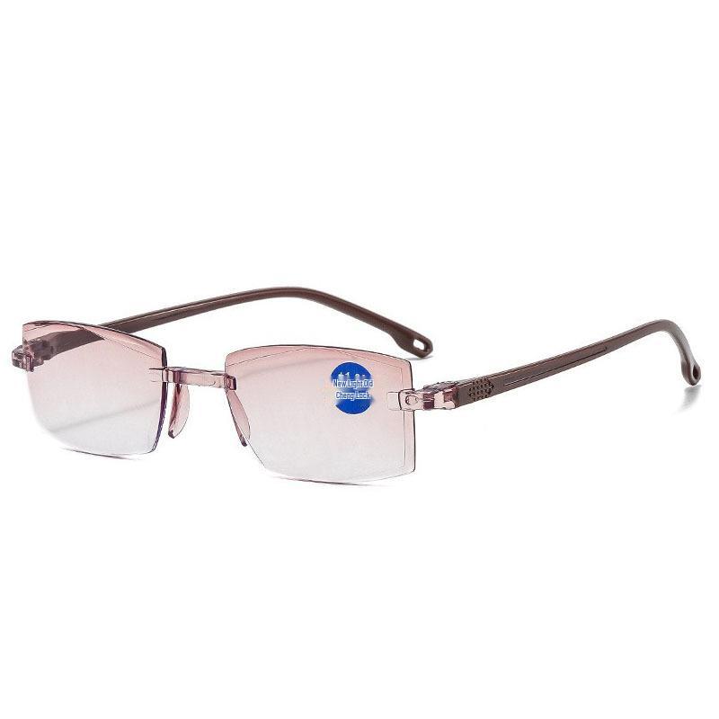 New 8035 Rimless Diamond-Edged Blue Light Blocking Fashion Reading Glasses