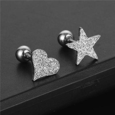 Cute Mini Stud Punk Small Stainless Steel Earrings For Women Men Black Geometric Earring Gift For Friends Jewelry