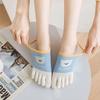Five-Finger Socks Children'S Summer Thin Shallow-Mouth Invisible Cotton Socks Cute Japanese Sub-Toe Socks Non-Slip Women'S Short Boat Socks