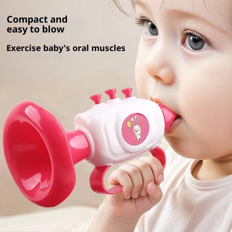 Early Educational Musical Horn Toy For Baby Kids Blowing Whistle Instrument Small Trumpet Toy Birthday Party Gift