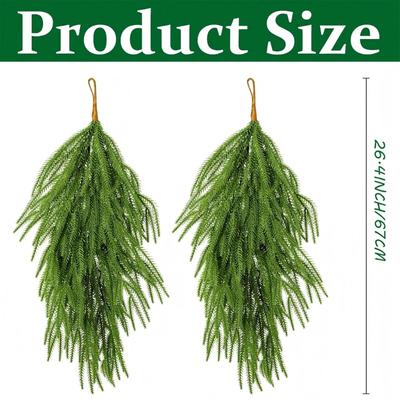 Christmas Greenery Garland Hanging Faux Pine Wreath Flexible Bendable Plant Branch Festival Home Decoration