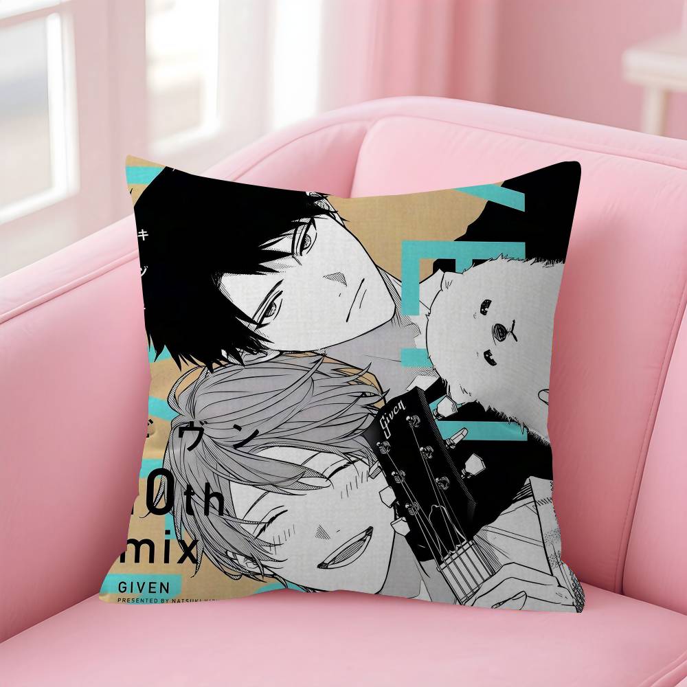 Given Manga Vai Receber Anime Cushion Cover Pillowcase Upholstery Sofa Throw Pillow Home Decor Pillowcas