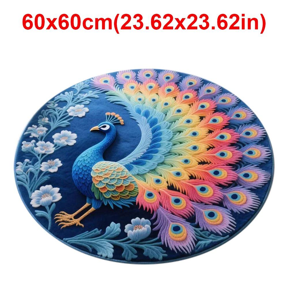 Special-shaped Peacock Carpet Soft Non-slip Peacock Mat 60x60cm/100x100cm Absorbent Bathroom Floor Mat