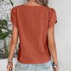 Women Spring Summer Cotton T Shirts Casual Asymmetrical Collar Short Sleeve Blusas Tops Solid Color Loose Fit Summer Tops 2025
