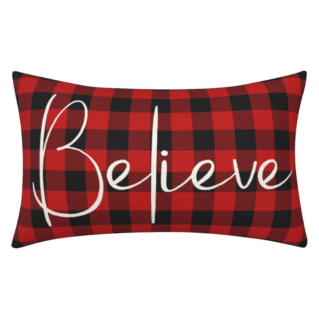 Christmas Decorative Pillowcase 2-Piece Set Merry Christmas Sofa Cushion Cover Believe Waist Pushcase
