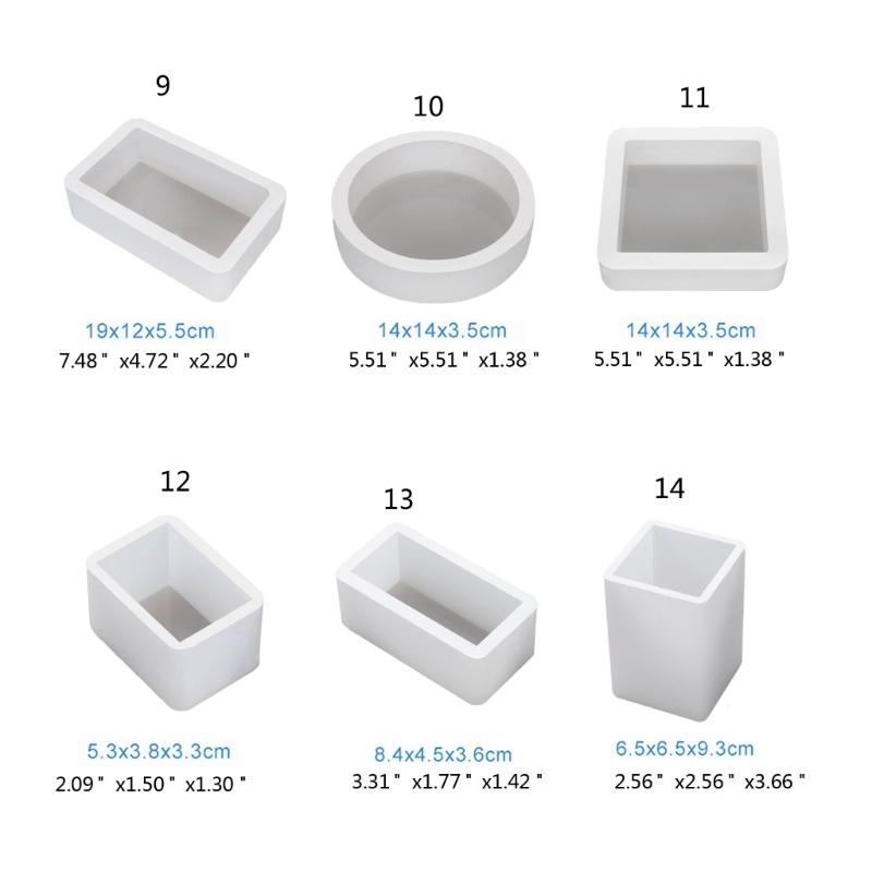 Square Round Rectangle Mould Geometric Decorative Ornament Decors Silicone Mold