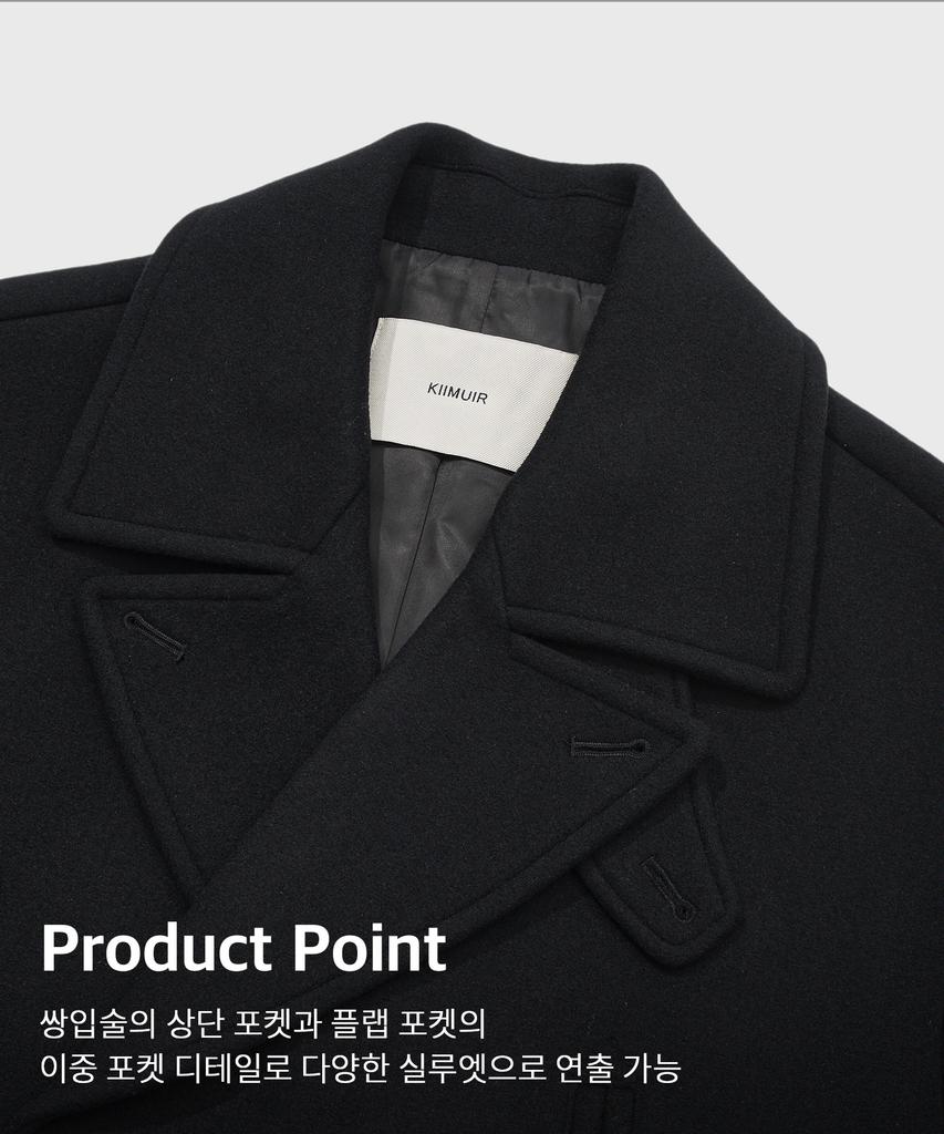 Kiimuir [Wool 80] Woolrich Double Peacoat_Black