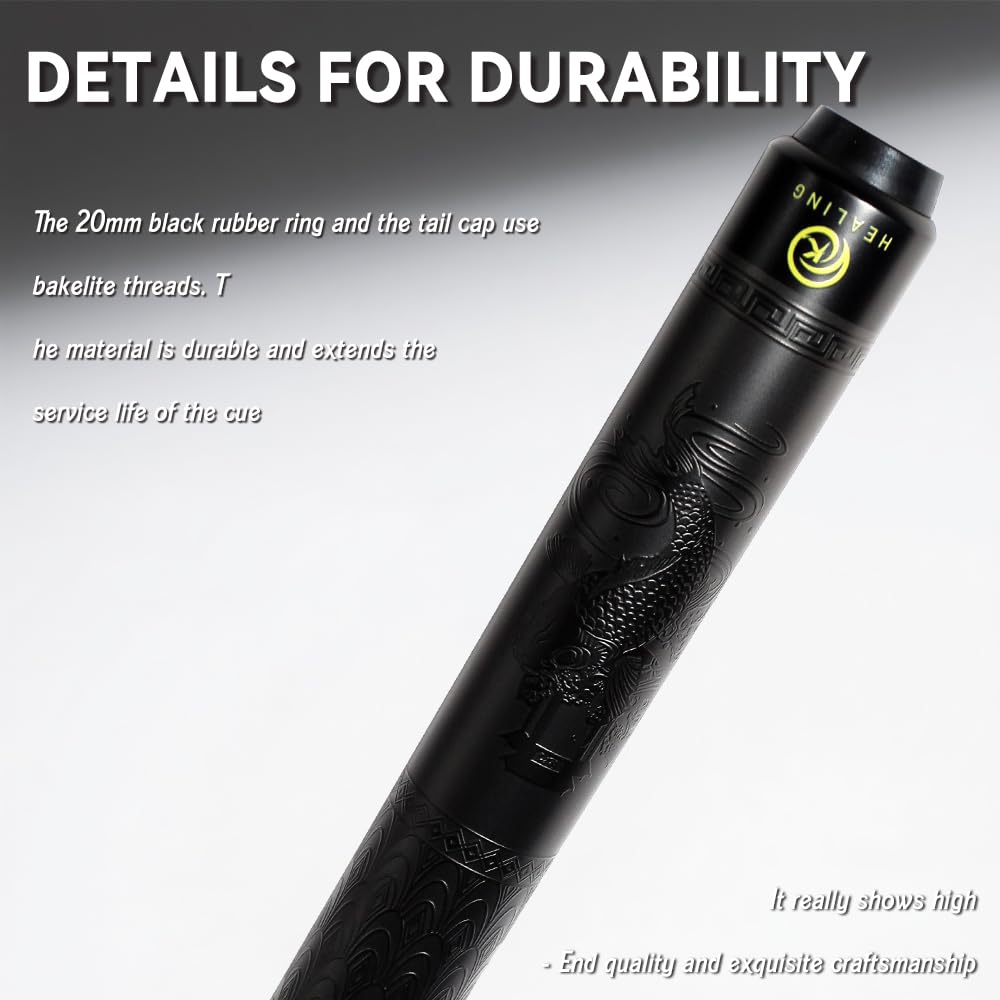 OKHEALING 20 Oz Jointed Carbon Fiber Pool Cue Stick with Tip 58-inch 1/2 12.9mm (Break Cue)