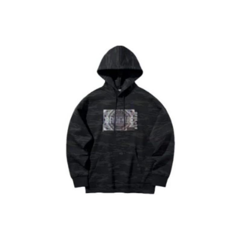 Li Ning Loose Comfortable Pullover Hoodie Men Hoodies Black-Camouflage AWDQ157-3