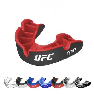 OPRO Munskydd Kampsport Munskydd Boxning Kickboxning Sportmunskydd Tillverkat i Storbritannien Officiell Butik [Självanpassande/Silver Nivå] (Vuxen, Ufc/Svart &