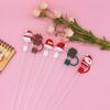 Christmas New Year Theme Cute Straw Dust Cap Dust Plug Detachable Doll Cute Straw Dust Cover Glass Stainless Steel Straw Cover