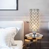 Modern crystal table lamp in silver shade night lamp for bedroom in living