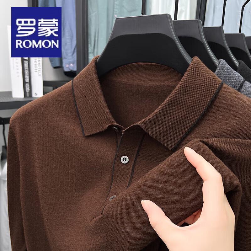 Romon Men's Cashmere Blend Knit Polo Shirt