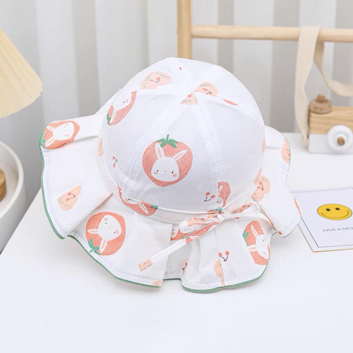 

Шляпа для девочки Детская шляпа от солнца Шляпа рыбака для девочки Летняя шляпа с большими полями Защита от солнца Шляпа от солнца (50-52cm)