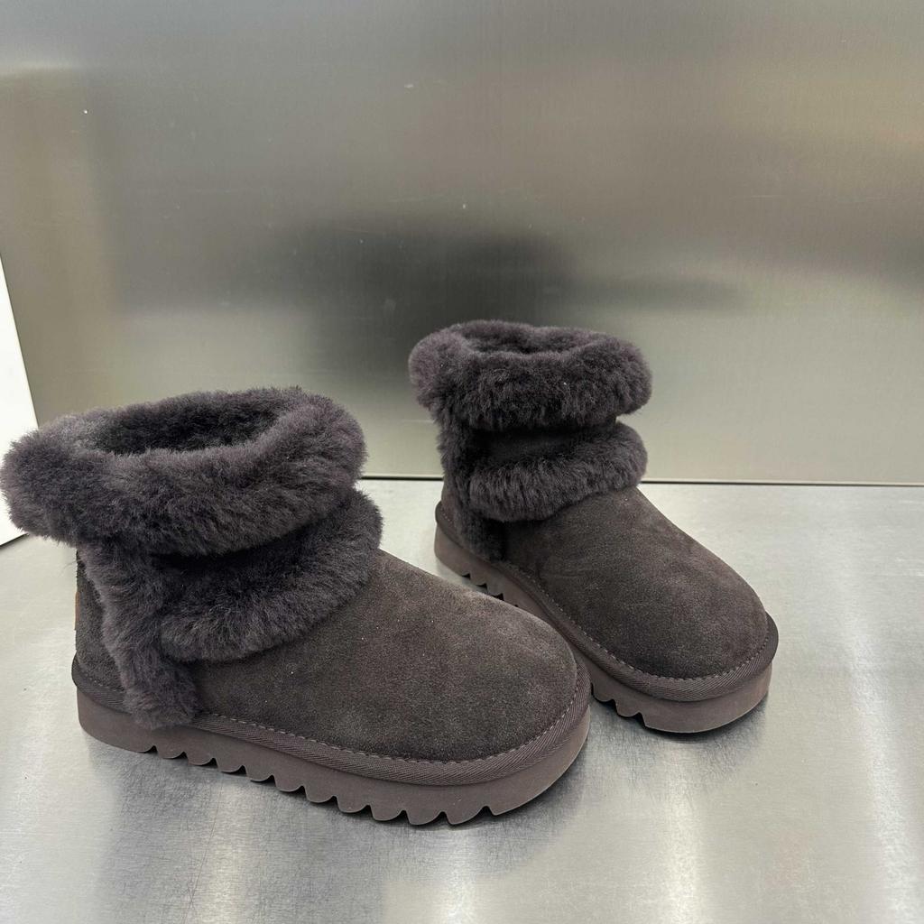 Winter velvet snow boots women's 2025 new Maillard platform heightening short boots versatile cold-proof warm cotton shoes