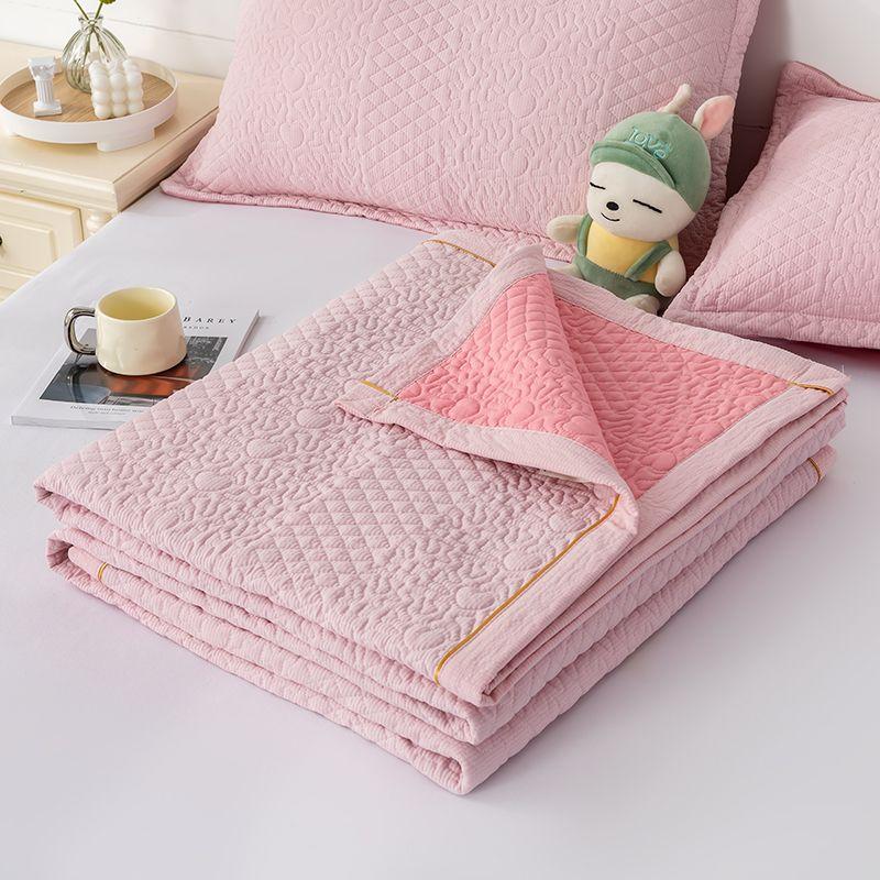 Bed Cover Solid Color Three-layer Cotton Non Slip Bed Sheet Set Four Season Universal Quilted Tatami Dustproof Mattress Sheet