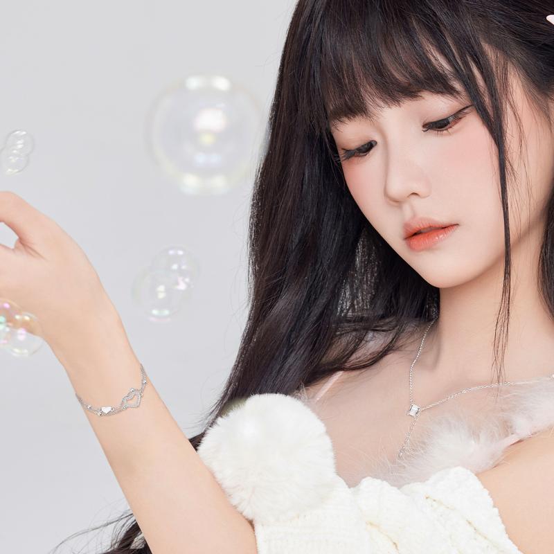 Barbie Bracelet Simple double-layer smart love chain, niche high-end design bracelet, flash zirconium ins style, versatile, good luck TX2308103A