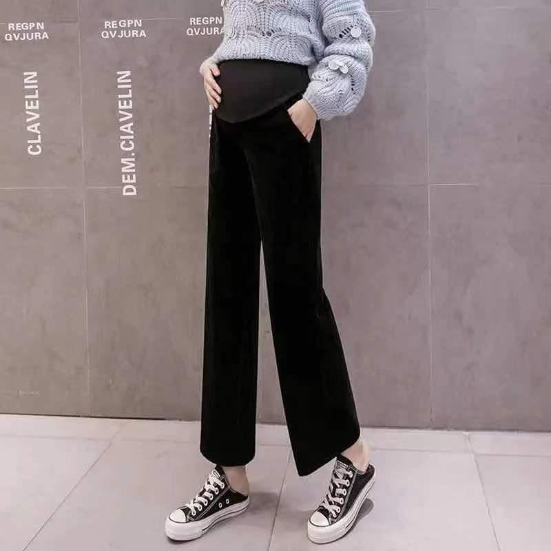 Spring-Fall Maternity Wide-Leg Pants: Lightweight, Loose-Fit, Large-Size Casual Trousers
