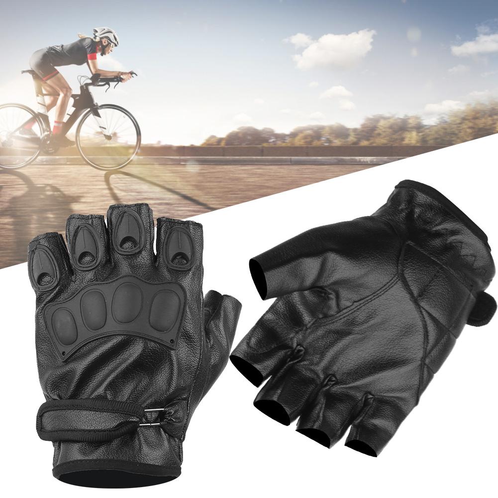 Rękawiczki z półpalcami Outdoor Sports Cycling Antypoślizgowe, amortyzujące rękawice ze skóry PU(Rękawice pół palców )