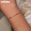 WOSTU Oryginalna 925 srebro wszechstronna błyszcząca bransoletka dla dziewczynek modne damskie podstawowy łańcuszek Fine Jewelry Party prezent